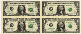 United States - 1 Dollar - Uncut Sheet Of 4 - UNC - Non Classificati