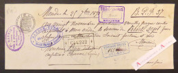 Delcampe - ● MENDE 1891 Ordre De Paiement M. Bon Débitant Cafetier à CHANAC - Lozère -  Filigrane Cachets Maurin Bardon Beziers Etc - Wechsel