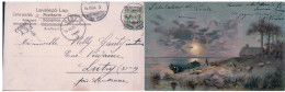 Carte Paysage, Lac Et Barque + Cachet Linéaire FEY VAUD, Litho (14.11.1904) - Fey