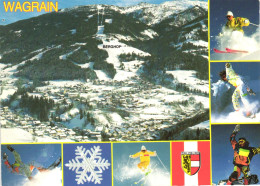 WAGRAIN, SKI RESORT, MOUNTAIN, EMBLEM, SNOWBOARD, LANDSCAPE, POSTCARD, AUSTRIA - Wagrain