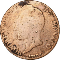 Monaco, Honore V, 5 Centimes, 1837, Monaco, Cuivre, B+ - 1819-1922 Honoré V, Charles III, Albert I