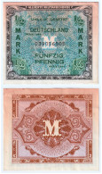 Germany 1/2 Mark 1944 With-F P191a "WWII Allied Military Currency" (XF+/AU) #328# - 1/2 Mark