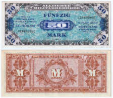 Germany 50 Mark 1944 With-F P196a , WWII Allied Military Currency (XF) #321# - 50 Mark