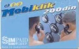 SERBIA : SER10 200 Din Mobiklik Light Blue ( Batch: A1 000986085) USED Exp: 31.12.2001   - Yugoslavia