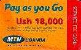 UGANDA : UGA15 Ush 18000 SERVICE FEE CARD (red) ( Batch: 007521817) USED - Uganda