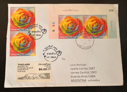 Delcampe - CM) 2023. THAILAND. COLORFUL ROSES.  POSTAGE. FDC. ENVELOPE SENT ARGENTINA. XF - Thaïland