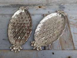 Raviers Vide-Poche Ananas Métal Chrome Vintage - Schalen Und Tabletts