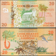 COOK ISLANDS 20 DOLLARS - ND (1992) - Paper Unc - P.9a Banknote - Cook Islands