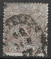 OBP 25A Met Dubbelcirkelstempel Bruxelles (bovenaan Iets Dunner) - 1866-1867 Coat Of Arms