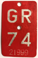 Velonummer Graubünden GR 74 - Number Plates
