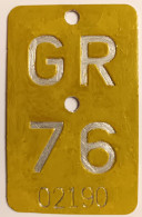 Velonummer Mofanummer Graubünden GR 76 - Number Plates
