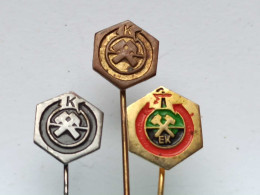 BADGE Z-98-3 - 3 PINS - KOLUBARA, SERBIA, MINE, RUDNIK, TAMBANG, COAL MINE - Lots