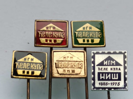 BADGE Z-98-2 - 5 PINS - CELE KULA NIS PIN YUGOSLAVIA, PIN YUGOSLAVIA, Construction Company, Compagnie De Construction - Lots