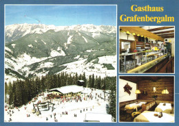 WAGRAIN, GRAFENBERGALM RESTAURANT, LANDSCAPE, SKI RESORT , POSTCARD, AUSTRIA - Wagrain