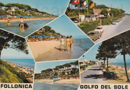 Delcampe - CARTOLINA  FOLLONICA GROSSETO TOSCANA GOLFO DEL SOLE VIAGGIATA 1982   Y79 - Grosseto