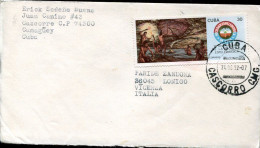X3735 Cuba, Circuled Cover 1992 From Cascorro To Italy - Covers & Documents
