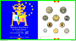 ESPAÑA COLECCIÓN CARTERA OFICIAL CON ESTUCHE FNMT  PESETAS 8 VALORES FDC (S/C) AÑO 1992 10 MONEDAS - Ongebruikte Sets & Proefsets