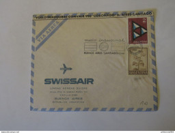 ARGENTINA SWISSAIR FIRST FLIGHT COVER BIENOS AIRES - SANTIAGO 1962 - Gebruikt