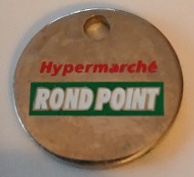 Jeton De Caddie - Hypermarché ROND POINT - GROUPE COOP ALSACE - En Métal - - Jetons De Caddies
