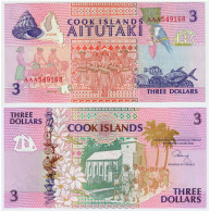 Cook Islans 3 Dollars 1992 P7 (UNC) #399# - Cook Islands