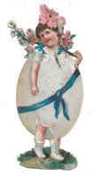 Découpis Gaufrée Oeuf De Paques Année 1900 - Easter