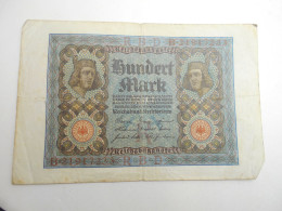 Ancien Billet De Banque  Banknote Allemagne  100 Mark 1920 - Non Classés
