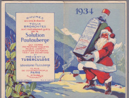 Calendrier En 2 Volets Publicité Pautauberge 1934 Père Noël - Other & Unclassified