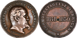 MEDAILLE - ALPHEE DUBOIS - FREDERIK VII DANMARK 1848 - 1850 - FOR DEELTAGELSE I KRIGEN - 24-077 - Royal / Of Nobility