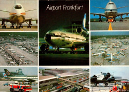 Delcampe - N°42996 Z -cpsm Airport Frankfurt -multivues- - Aerodrome