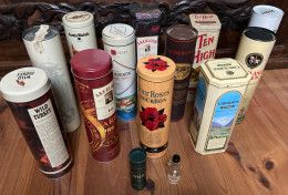 Whisky-Bourbon-Whiskey-Irish Cream : 12 Boîtes-étuis (vides) = Aberlour-Wild Turkey-Four Roses-Carolans-Ten High-Glen De - Whisky