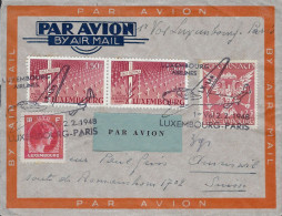 Luxembourg - Luxemburg - Poste Aérienne  -  Lettre     1948    Luxbg - Paris - Gebraucht