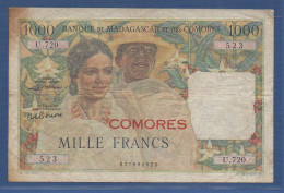 COMOROS - P. 5b (2) - 1000 Francs ND (1960-1963) F/VF, S/n: See Photos - Comore