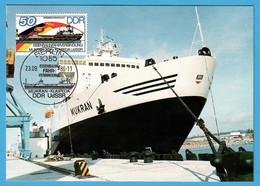 Delcampe - DDR 1986  Mi.Nr. 3053 , Eröffnung Der Eisenbahnfährverbindungen - Maximum Card - Berlin 23.09.1986 - Maximumkarten (MC)