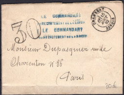 FRANCE MARQUE POSTALE TAXEE 30 CTS DU COMMANDANT DU RECRUTEMENT DE LA SAVOIE CAD CHAMBERY 16/08/1882 - Non Classés