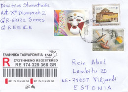 GOOD GREECE " REGISTERED " Postal Cover To ESTONIA 2024 - Good Stamped: Child / Toys ; Mask ; Europa - Lettres & Documents