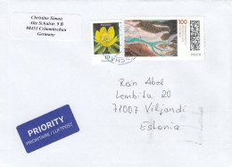 GOOD GERMANY Postal Cover To ESTONIA 2023 - Good Stamped: Flower ; Sylvensteinsee - Brieven En Documenten