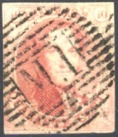 [O SUP] N° 8, Belles Marges - Superbe Obl Centrale Ambulant 'M.I.', Coba +100 € - Cote: 225€ - 1851-1857 Medallions (6/8)