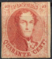 [** TB] N° 12, 40c Vermillon Pleine Gomme Originale Sans Trace De Charnière, Marge Courte En Haut Sinon Margé Et TB. Cer - 1858-1862 Medallions (9/12)