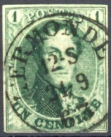 [O SUP] N° 9, Bien Margé - Superbe Obl Centrale SC 'Termonde'. LUXE - 1858-1862 Medallions (9/12)