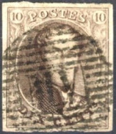 [O SUP] N° 10A, Belles Marges - Superbe Obl Centrale Ambulant 'M.V.', Coba +25 € - 1858-1862 Medallions (9/12)
