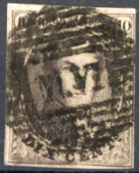 [O SUP] N° 10, Belles Marges - Superbe Obl Centrale Ambulant 'M.VI.', Coba +25 € - 1858-1862 Medallions (9/12)