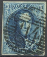 [O SUP] N° 11B, Papier épais, Belles Grandes Marges - Superbe Obl Centrale 'P114' Termonde, Coba +3 € - 1858-1862 Medallions (9/12)