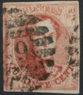 [O SUP] N° 12, Belles Marges - Superbe Obl Centrale 'P62' 8b Huy, Coba +5 € - Cote: 95€ - 1858-1862 Medallions (9/12)