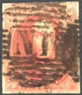 [O SUP] N° 12, 40c Vermillon TB Margé Et Superbe Obl Centrale De L'ambulant 'N.I' - 1858-1862 Medallions (9/12)