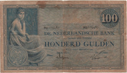 NETHERLANDS  100  Gulden   P39d    Dated   06.12.1928   ( Grietje Seel, Arms With Caduceus ) - 100 Gulden