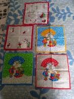 EN78 - LOT 5 MOUCHOIRS 24 X 24 CM - THEME NOEL - BONHOMME DE NEIGE - Handkerchiefs