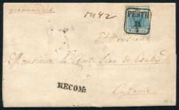 1851 9kr HP IIc ívszéli Nyomatkiemelt Középrésszel Ajánlott Levélen, A Hátoldalról Hiányzik Egy 6kr Bélyeg "PESTH" - "CA - Other & Unclassified