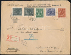 1943 Ajánlott Nagyalakú Levél 5 Db Hadigondozás Bélyeggel Budapestről Marosvásárhelyre, Hátul 3 Db Levélzáróval - Other & Unclassified