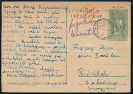 1944.12.14. Cenzúrázott Levelezőlap Kézzel írt "forgalom Szünetel" Jelzéssel, "KECSKEMÉT" - Péntekhely - Other & Unclassified