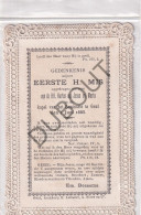 Delcampe - Devotieprent Met Kant - Heilige Eerste Mis - Em. Bessems, Gent, 1 Juni 1885 (F682) - Imágenes Religiosas